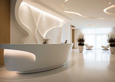 luxury hotel reception desk